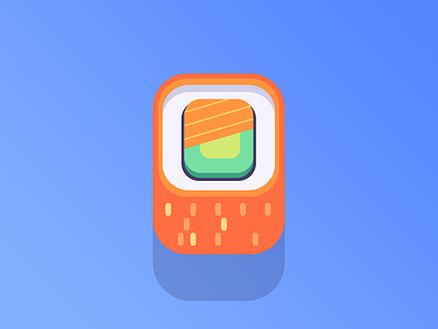 California Roll california flat icon illustration maki roll sashimi square sushi vector