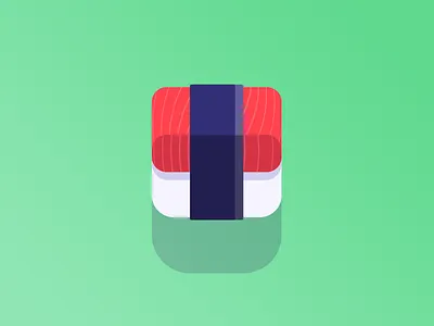 Sushi flat icon illustration maki sashimi square sushi tuna vector