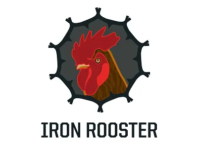 Iron Rooster chinese new year logo rooster