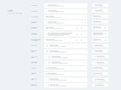 List Component card design system eds icons two line content