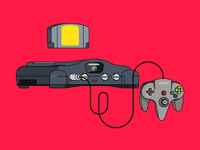 Nintendo 64 bits cartridge console controller game gaming icon n64 nintendo nintendo 64 retro videogame