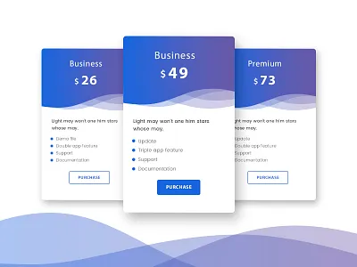 Cloudy Pricing blue curves design gradient marketing pricing purple section ui ux