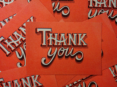 Thank You Card illustration letter lettering riso type typography vecto