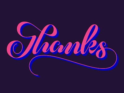 Hello Dribbble! hand lettering script thanks typography