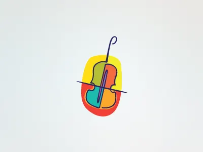 Cello bass cello double bass logo mark music musical instrument strings