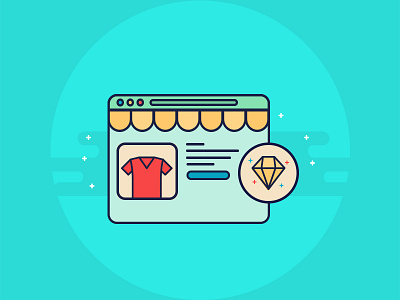 Beautifully Designed Ecommerce Sites " illustration " blog colorful ecommerce flat icon illustration line site