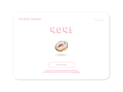 Go-Nuts Donuts 404 Page 404 page adobe illustrator adobe photoshop adobe xd daily ui daily ui 008 go nuts donuts tyler tyler mathew suggs tyler suggs ui