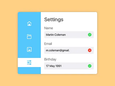 Desktop Settings Screen daily ui dailyui day7 error settings sketch user user profile user settings