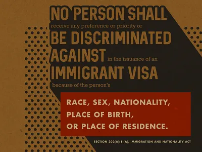 Immigration and Nationality Act america design for good law no ban no wall protest trump typography