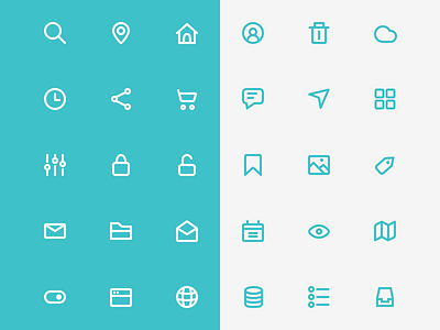 Icon Set flat icon illustration line mobile set sketch stroke ui web