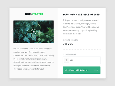 Reforestum Modal forest icons illustration interface kickstarter modal tree ui ux website