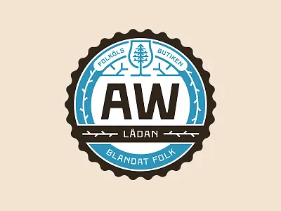AW Lådan badge badge beer folköl
