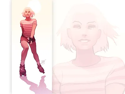 Calfornia Girl illustration skate