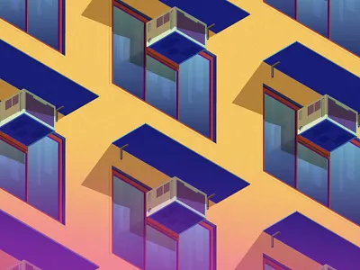 Windows II buildings city illustrator noon sprawl summer urban vector windows