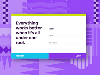 DailyUI Challenge #001 001 colorful dailyui login oneroofagency patterns playful pop register ui