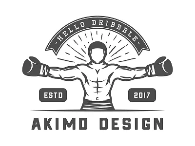 Boxing Emblem active badge emblem first shot fitness gym logo retro sport training vintage welcome