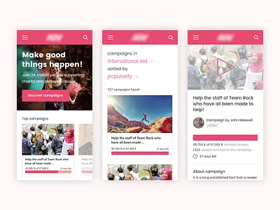 AMV App Prototype amv app crowdfund donate prototype red xd