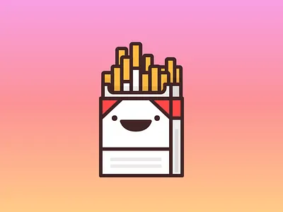 Happy cig pack cigarette gradient illustration pack