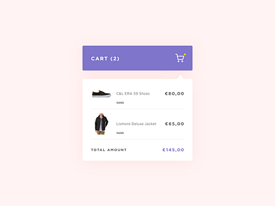 Daily UI #027 - Dropdown 027 cart clean dailyui dropdown flat minimal product shop vans