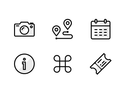 Kamapu City Guides calendar flat icon information landmark line photo pictures spot ticket track trail