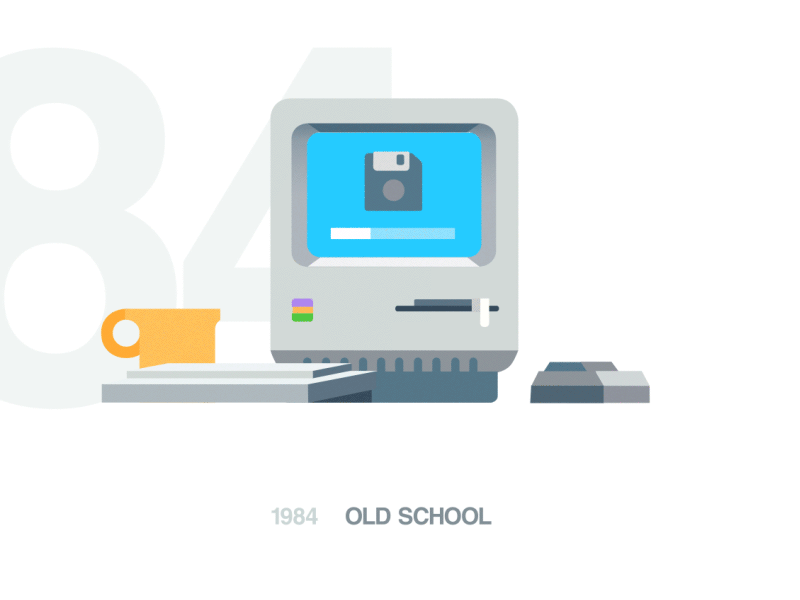 iMac now vs then app apple branding cloud coffee icon illustration imac modern ux website