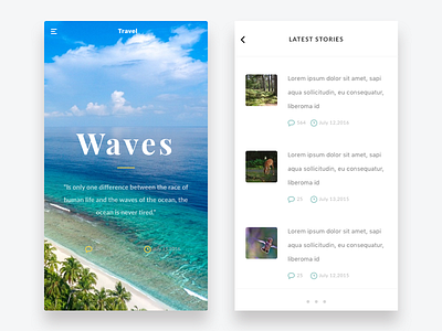 Travel Article app app article clean mobile travel ui white