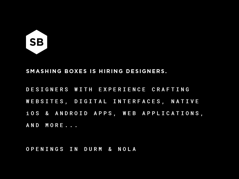 We're Hiring design durham hiring louisiana new orleans north carolina opening product design ui ux