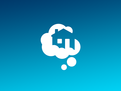 Dream Home brand cloud gradient house icon identity logo negative space real estate sky