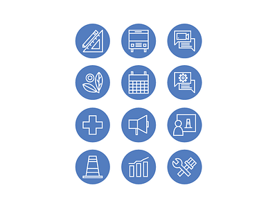 Icon Set - Facilities bullhorn calendar chart design emergency garden icon icon set maintenance shuttle traffic cone