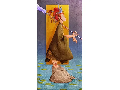 Warrior art characterdesign fun illustration lady warrior water