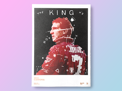 Football Legends _ Éric Cantona cantona football legend lettering manchester united poster soccer sport type