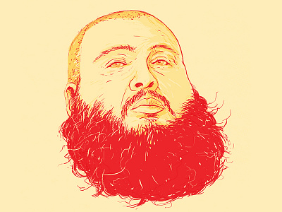 Action Bronson drawing hiphop illustration photoshop portrait