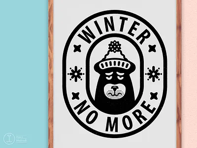 Winter No More animal badge beanie bear design exhibition face illustration sad snowflake spring winter