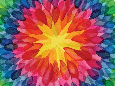 Watercolor Burst blue green orange overlay purple red transparency watercolor watercolour yellow
