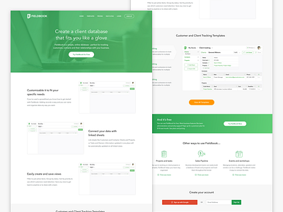 Fieldbook Marketing Page landing marketing page ui ux web