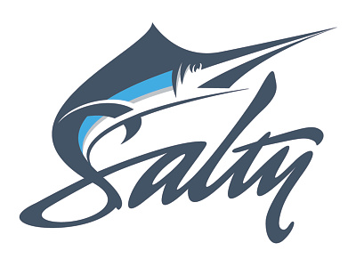 Salty Logo boating fishing illustration illustrator lettering logo salty