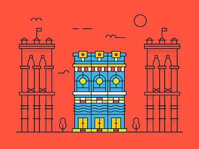 Building Illustration architecture branding buildings city design icon illustration