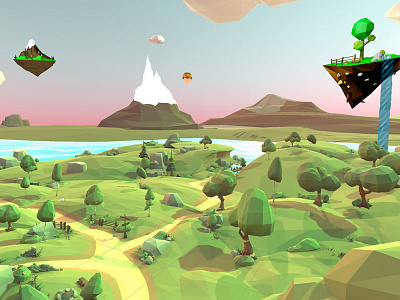Low-poly landscape island low poly unity