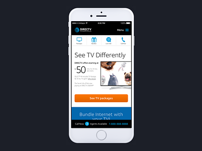 Partner Site Redesign (WIP) directv dtv iphone mobile telco ui ux