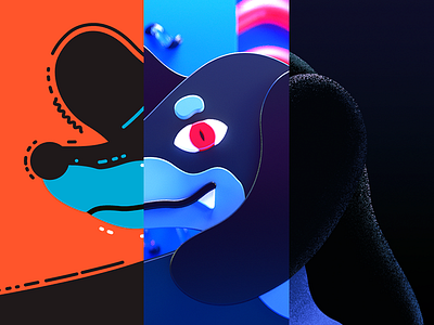 Nagate The Dog 3d art behance brush cinema dog illustration photoshop vector