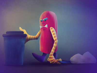 Garbage Night angry cute illustration monster wacom