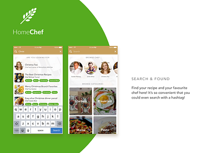 Conceptual App - HomeChef cooking mobile app payment recipe ui user interface ux