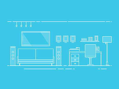 Fancy Fancy couch desk home illustration practice tv