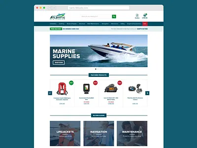 North Atlantic Rib Marine UI ecommerce marine sailing ui ux
