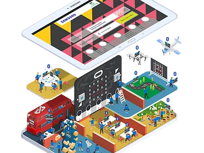 Samsung illustration illustration infographic isometric kid tablet