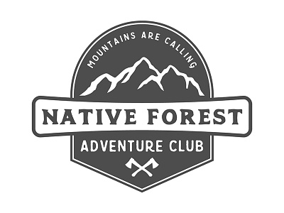 Vintage adventure badge adventure axe badge camping emblem logo mountain nature outdoor retro travel vintage