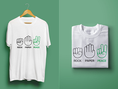 Rock Paper Peace fingers hand illustration line peace rock scissors t shirt