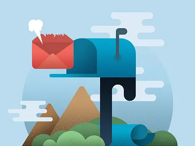 Email Broken broken email envelope gradient grain illustratation land mail message noise photoshop vector