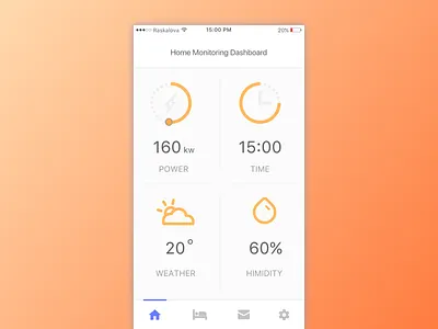 Day 21 — Home Monitoring Dashboard app challenge daily free home monitoring dashboard sketch ui