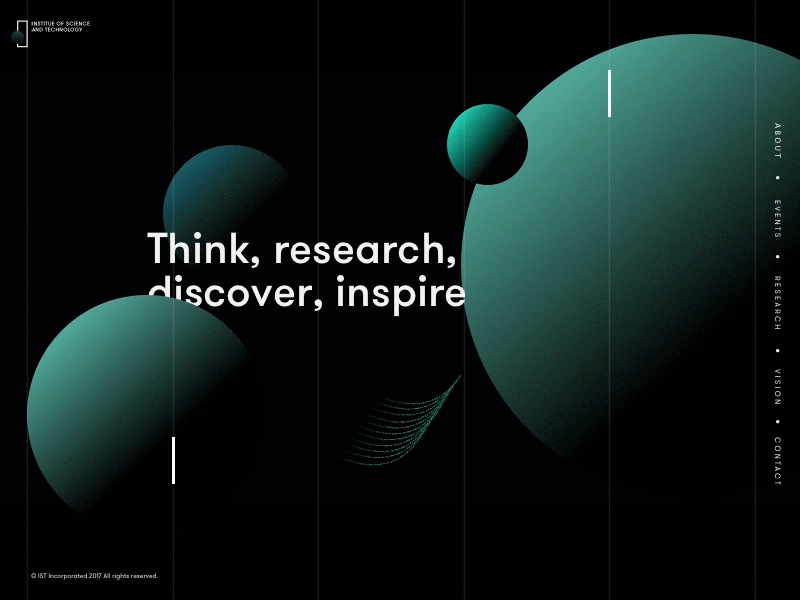 Institute of Science - Experiment no. 01 animation design landing motion principle ui web